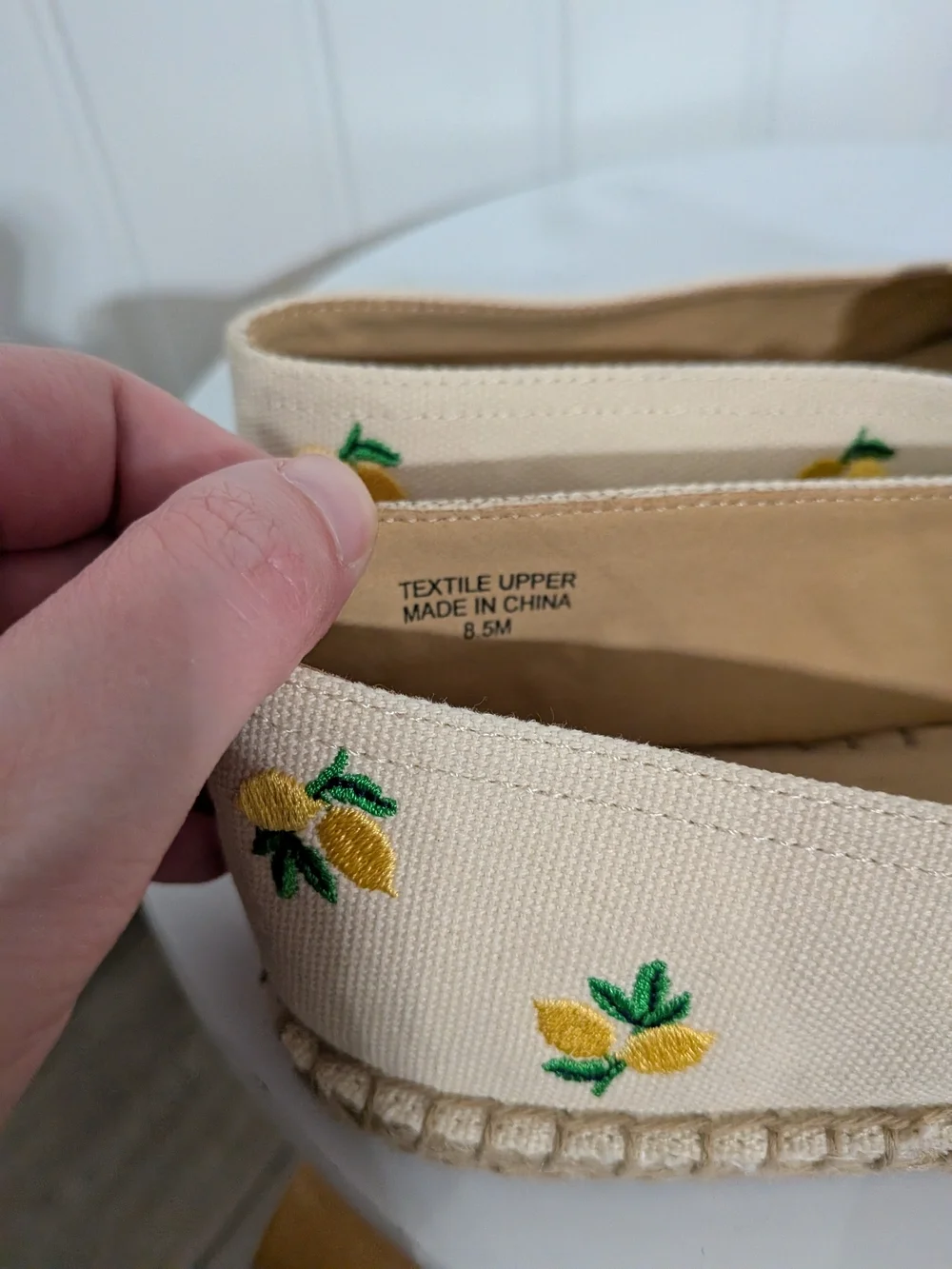 Talbots Izzy Lemon Knotted Canvas Espadrilles Flats